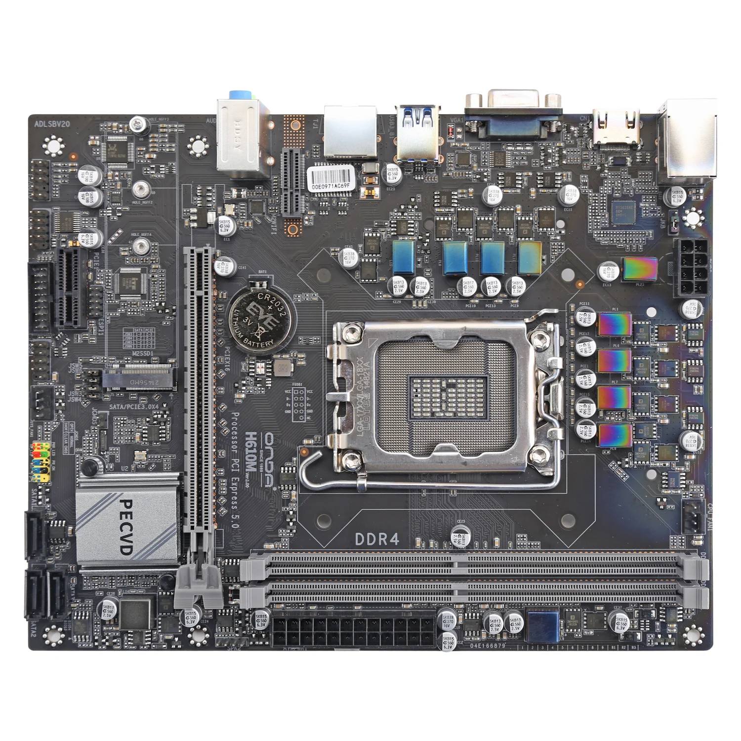 H610M Intel H610 Chipset motherboard with Onboard 2* 288-PIN DDR4 SDRAM Slot Support VGA/ HD