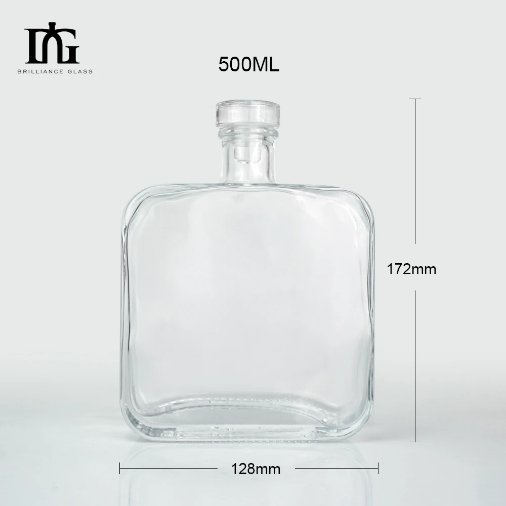 Cilindro transparente de alto grado 700ml botellas de vino de vidrio Vodka whisky botella de licor de vidrio con tapas