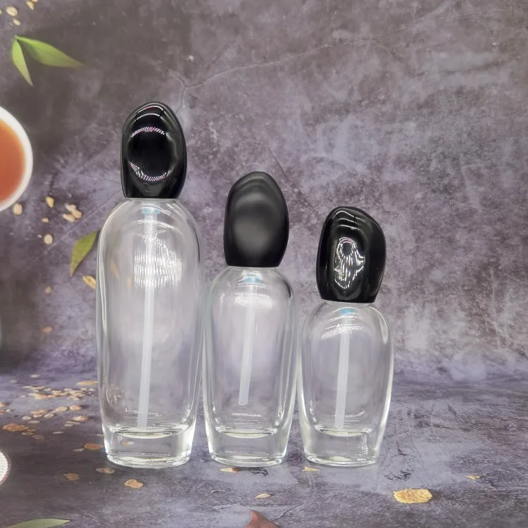 Serum Bottle Glass 30ml 120ml 50ml 100ml Green Gradient Purple Black Unique Shape Frosted Round Serum Glass Bottle Pump