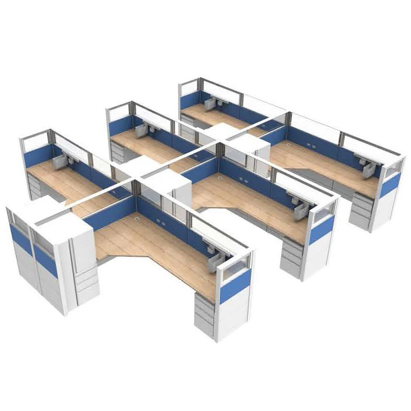 Modular Aluminum 6 Seater  Call Center Desk Office Workstation Cubicles