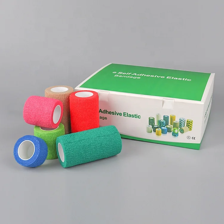 Medical Factory 4.5m Colored non-woven self-adhesive bandage Cohesive Bandage Adhesive Elastic Bandage