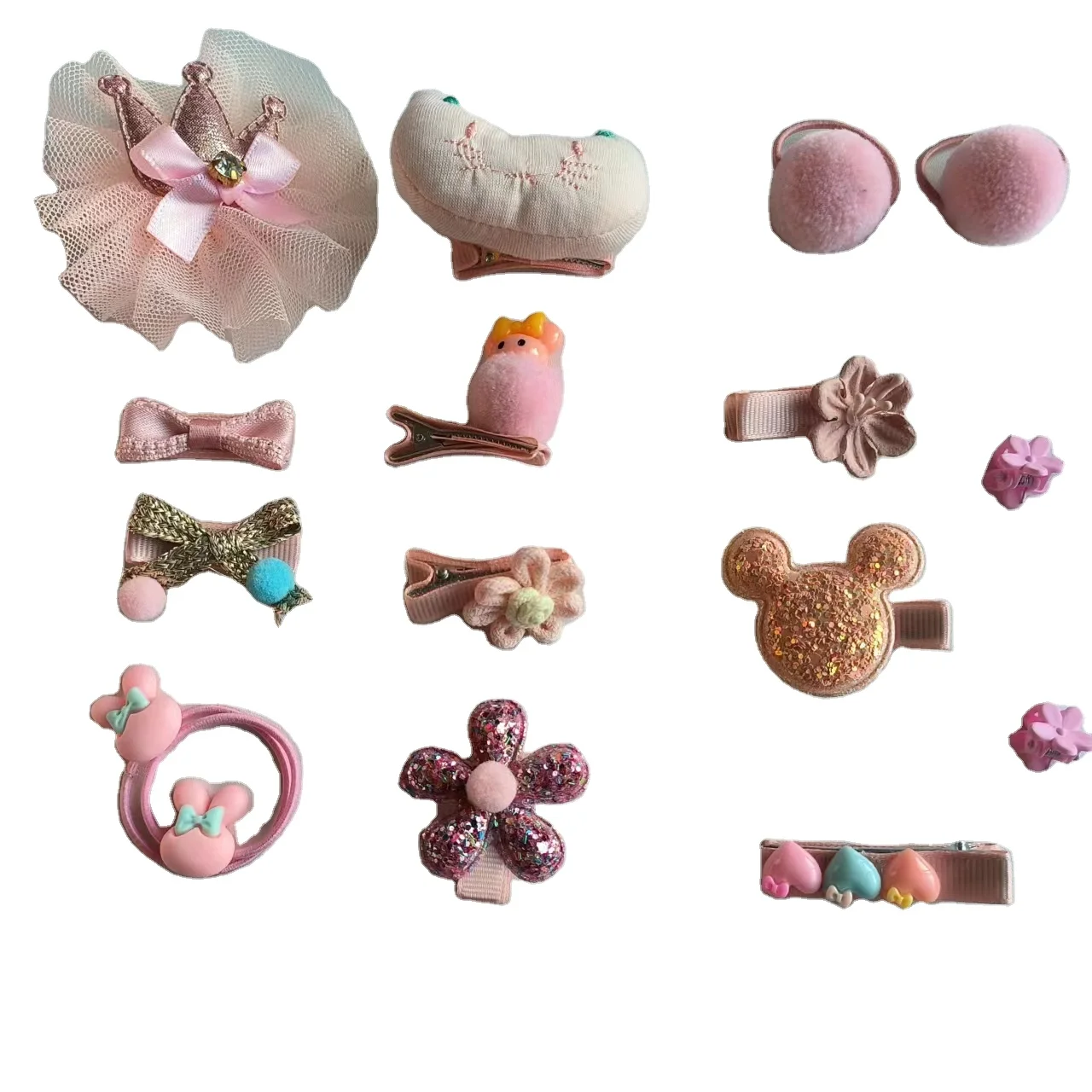 Cute Flower Cartoon Rabbit Bow Girl Baby Kids Hair Clips Hairpins Hair Accessory Sets