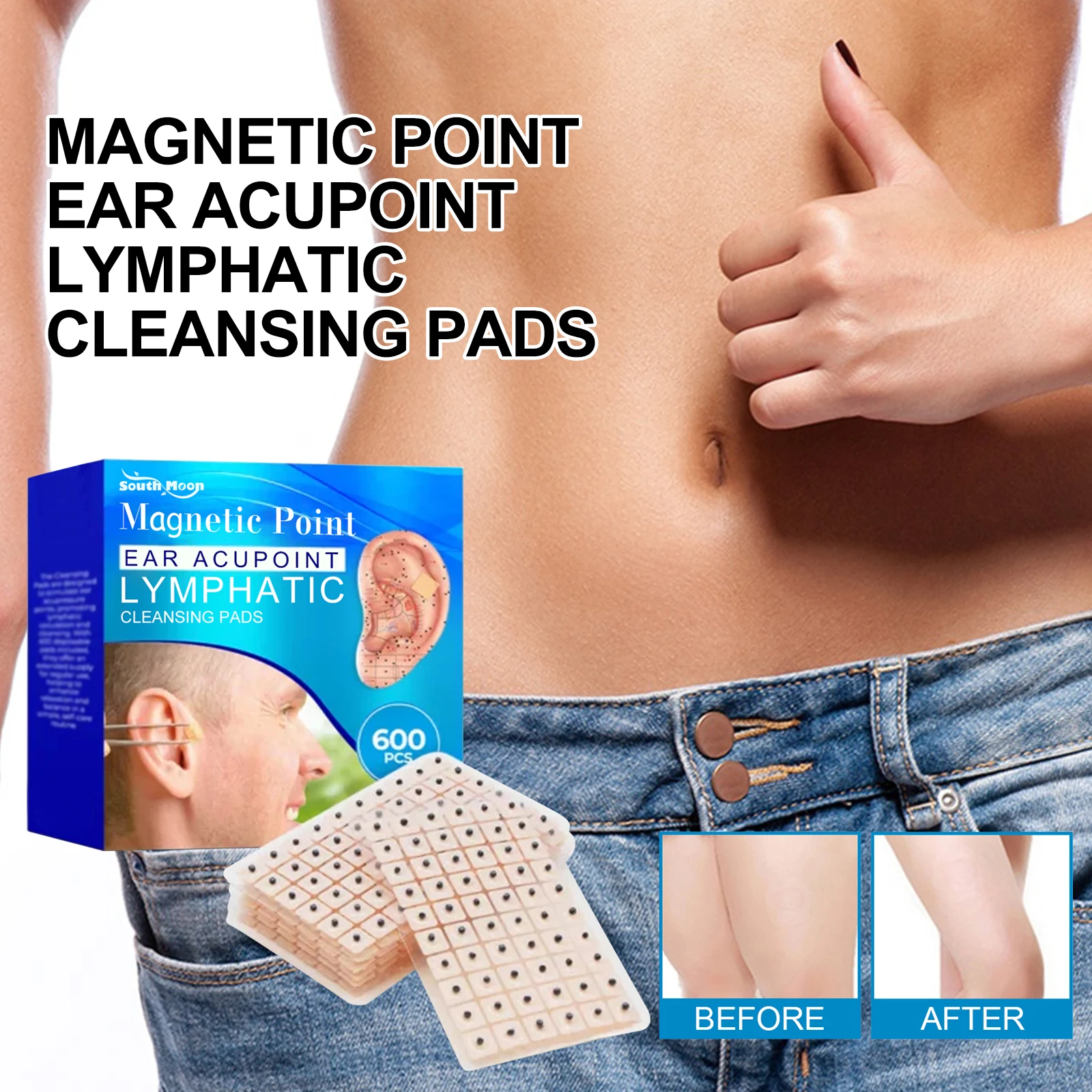 Hot trending products 2024 health care patch magnetic point ear acupoint lymphatic cleansing pads for reduce lymphadenectasis