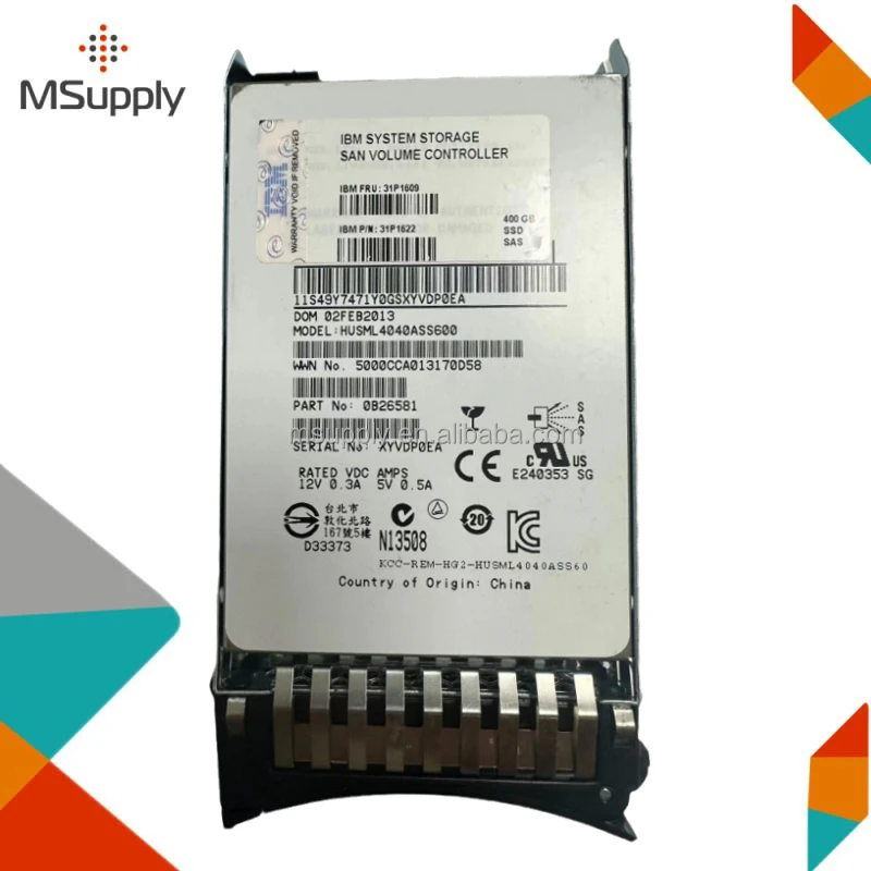 31P1609 31P1622  400GB SSD 6G SAS 2.5 SFF
