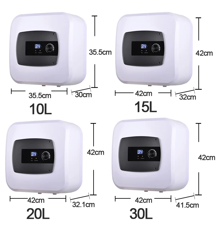 Smart 15L 30L under sink kitchen water heater for bathroom electric shower electric hot mini tank water heater
