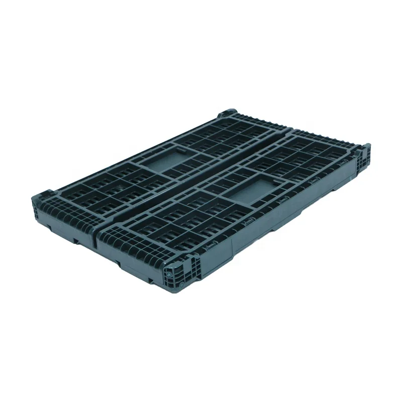 China made CE certificate approved vented cross stacking Foldable plastic transporting crate for fruit and vegetable / milk