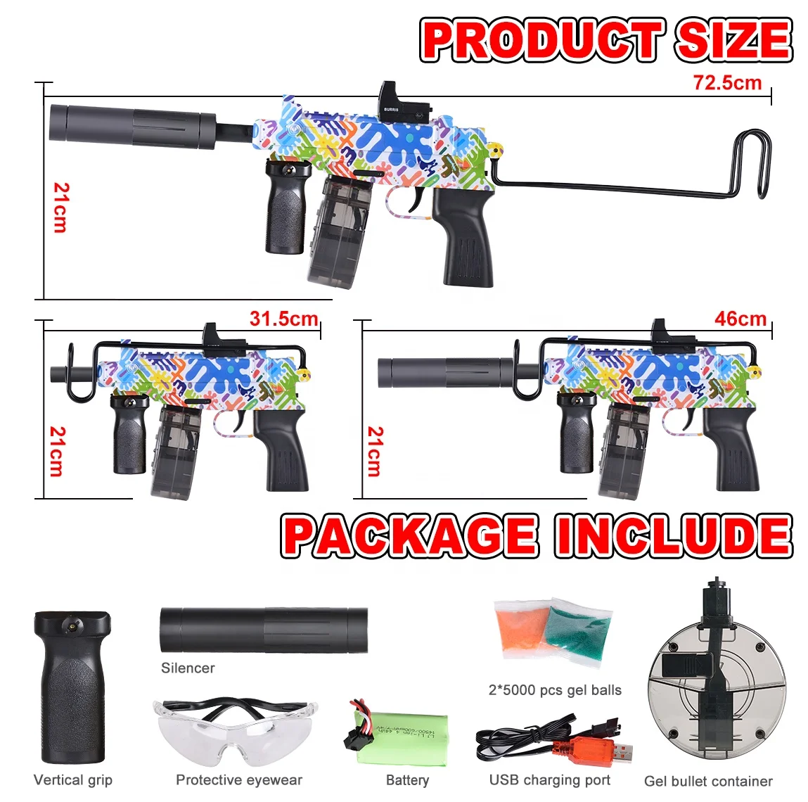 Electric Gel Ball Blaster, soft gun toys, for outdoor team play
