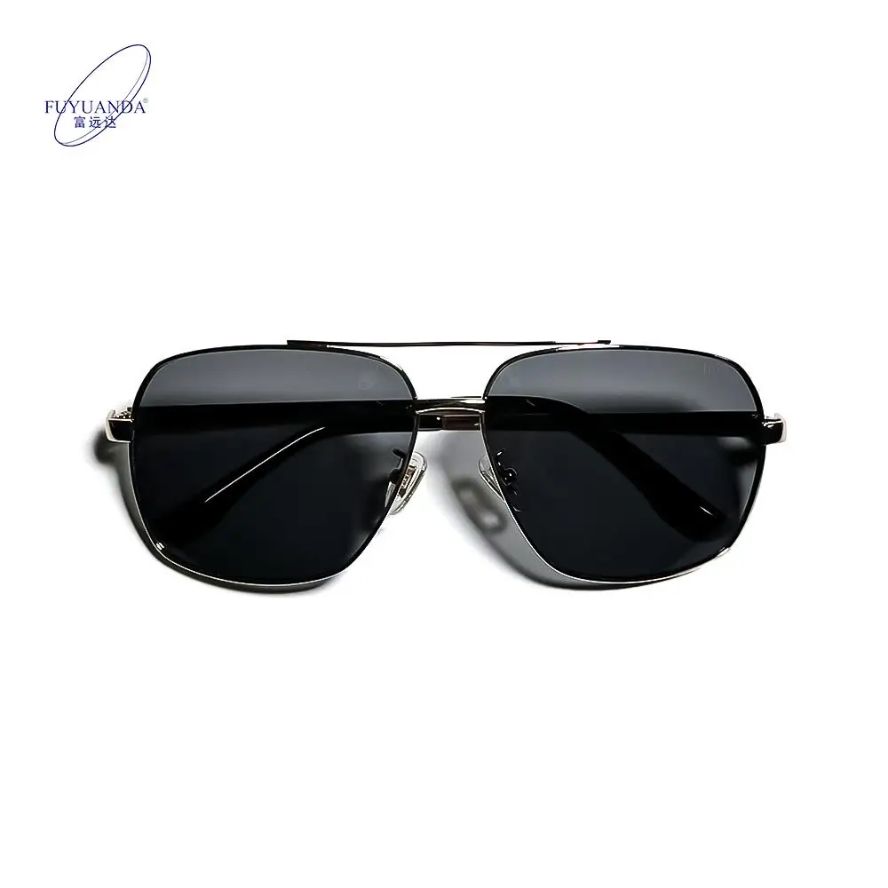 Minimalist Double Bridge Metal Frame Square Unisex Sunglasses
