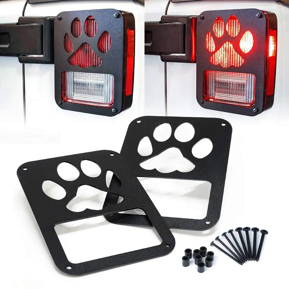Black Tail Light Guards For Jeep Wrangler 07-17 Guard Light Accessories  Aluminum Alloy Taillights- Pair
