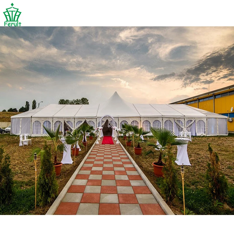Factory Price 400 seater 2tents  white wedding hall tent decoration lining indoor wedding tents