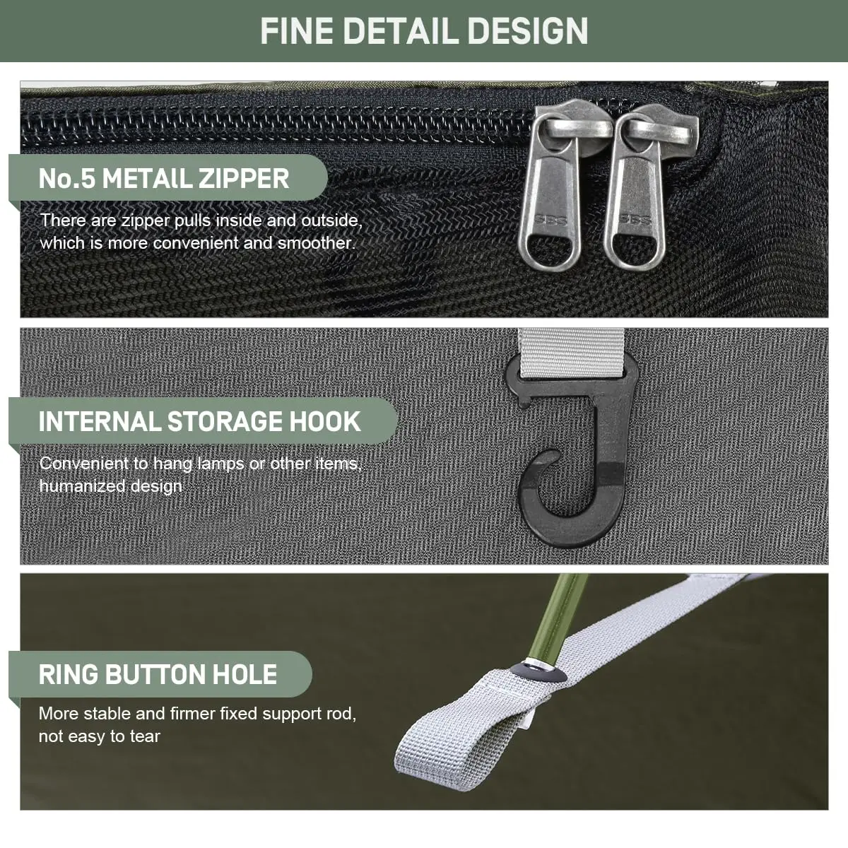 Aluminium Poles Camping Hammock with Mosquito Net, 3 in 1 Function Parachute Portable Hammock for Travel Outdoor