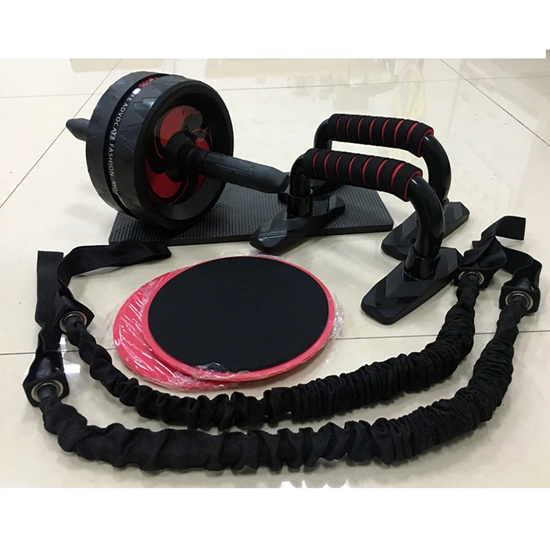 Amazon Hot Selling Abdominal Muscle Ab Roller Kit Core Exercise Push Up Resistance Belt Sliding Plate With Kneeling Pad