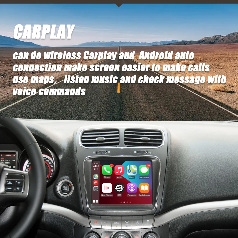 CZT-AUTO For Dodge Journey 2013-2016 Radio Car DVD Player Mirror Link GPS Navigation Smart Box Wireless Carplay Android Auto