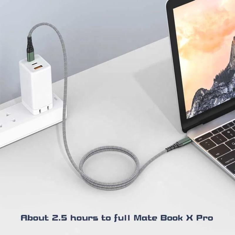 cantell New design 100W Type C Cables 5A Metal USB Data Charging Cable 3A 60W Android Nylon USB Cable For ios Laptop Mobile