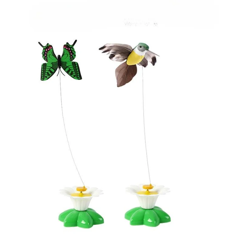 360 Degree Rotatable Electric Flying Bird Electric Bird Teasing Cat Toy Simulation Interactive Toys for Kitten Play Chase