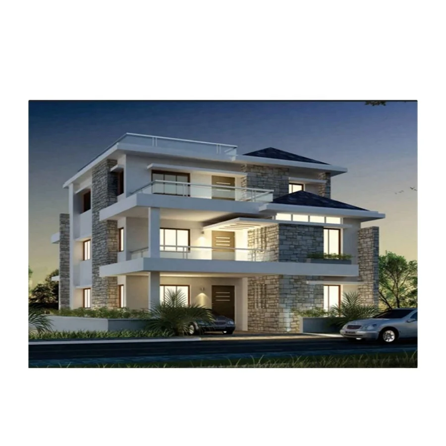 2024 Furnished light steel structure prefabricated luxury  prefab house house prefabricated homes villas