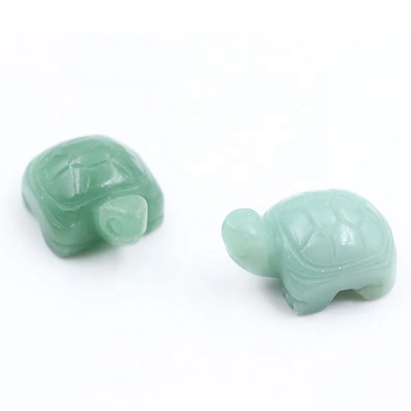 Natural Crystals Healing Stones Hand-Carved Small Crystal Animals Green Aventurine Turtle Carving Statue Figurine Stones Crafts