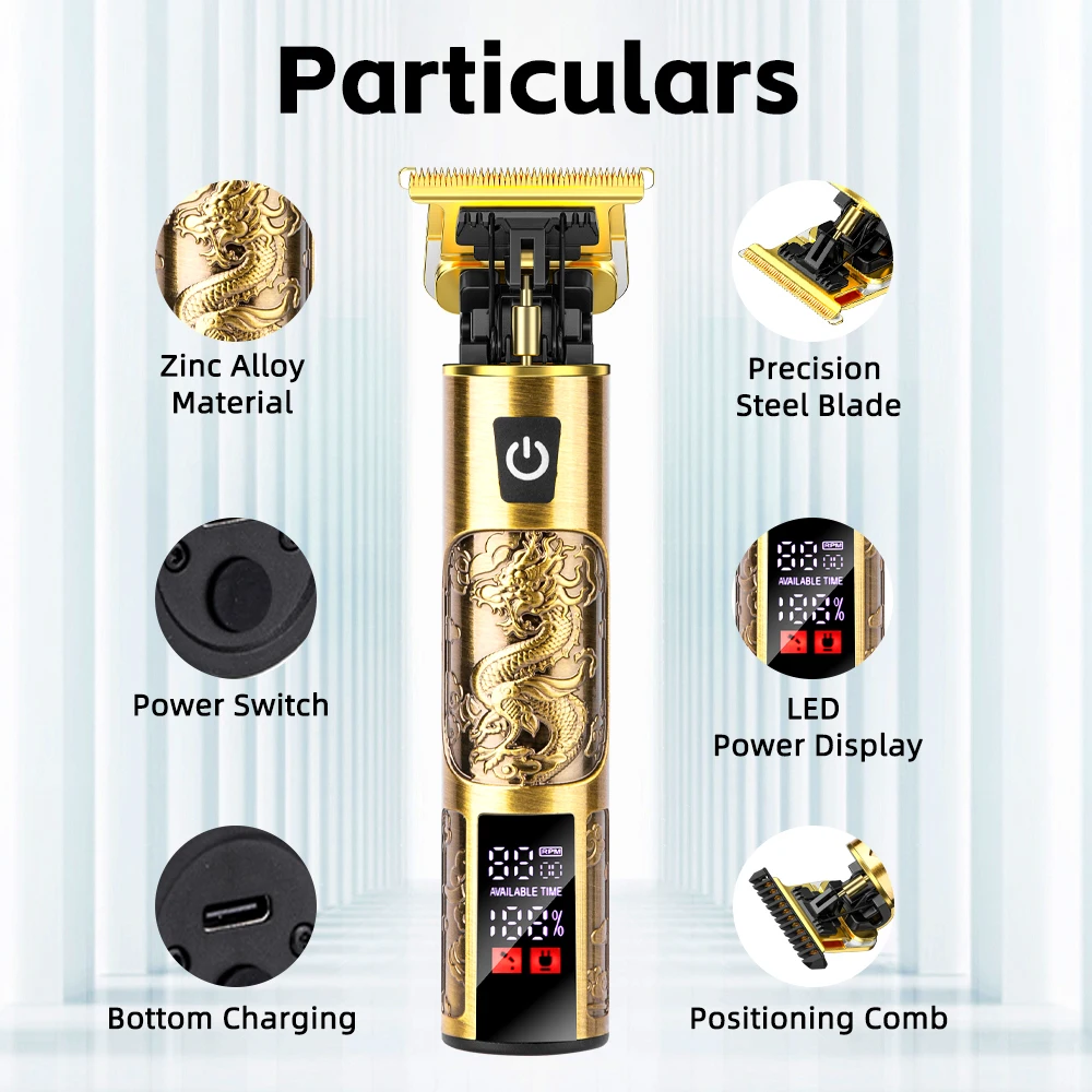 Kezu Trimmer Hair Clipper Rechargeable Hair Cutting Machine - Professional Barber Supply, Supports Customized Logo, Hair Trimmer