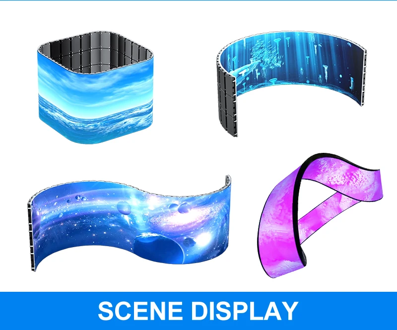 P1.86 GOB flexible led module indoor full color video display screen curved wall 4k/8k waterproof