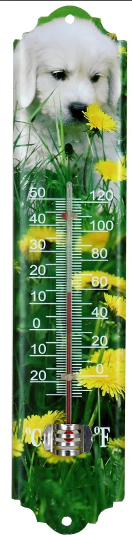 Garden Decorative glass Vertical Outdoor Glass Wall Thermometer