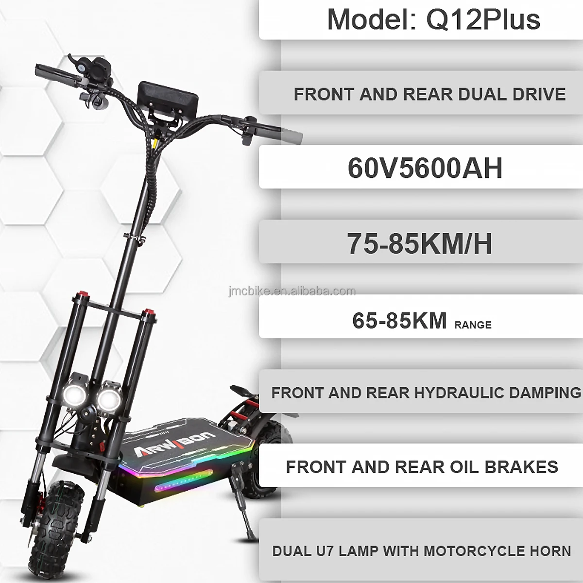 Eu Warehouse 100% Original Big Wheel 2800W*2 38Ah Adult Folding Fat Tire Electric Off Road Scooter