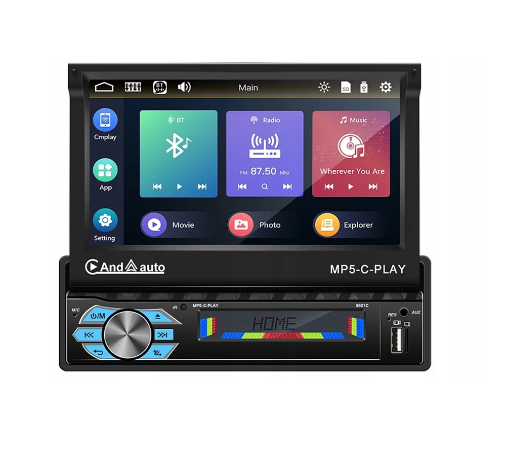 TOPSOURCE 7in 1 DIN Car Android MP5 Player with GPS Navigation USB/TF/FM Support A2915 Car Radio