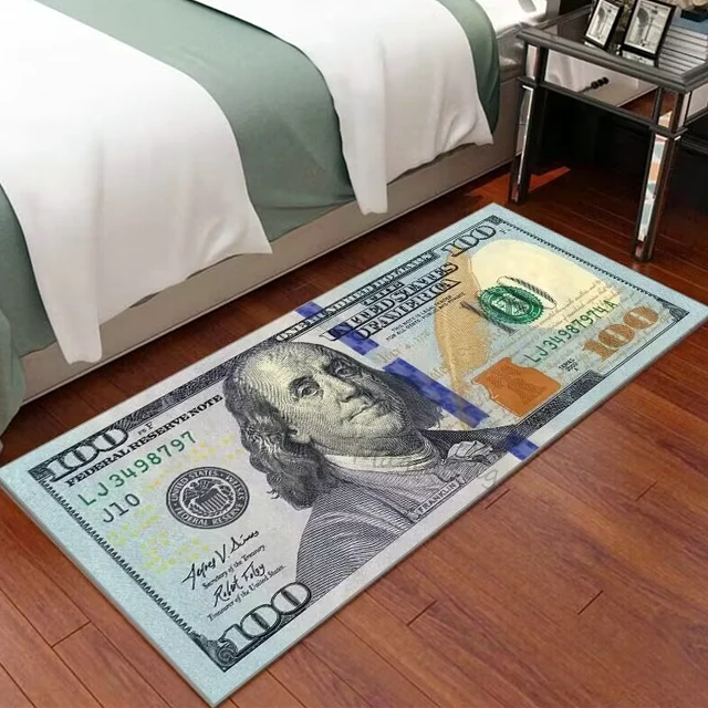 Custom Us Dollars Euro Prop Money Movie Design Carpet One Hundred Mat Play Rug