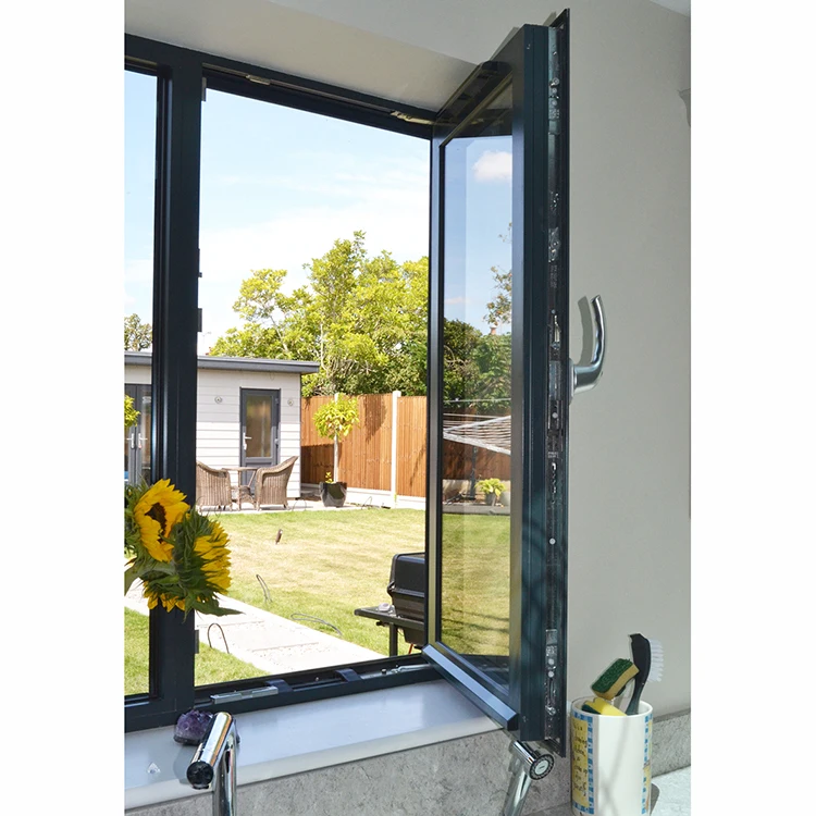 Customized Modern European Style Tilt&Turn Aluminum Window High Quality Glass with Safety Hardware Swing Open & Vertical Pattern