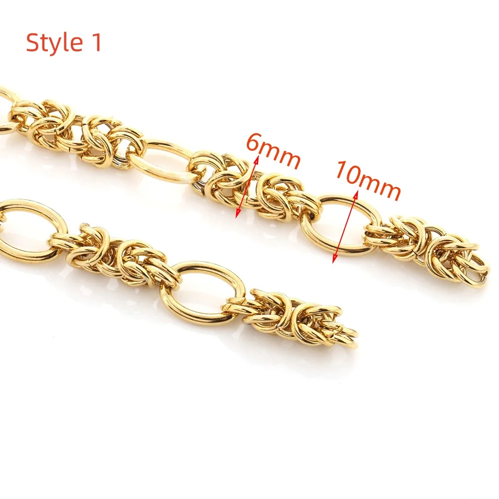 Manufactur Non Tarnish 304 Stainless Steel Gold Plated Multi Style Roll Chains for DIY Jewelry Making