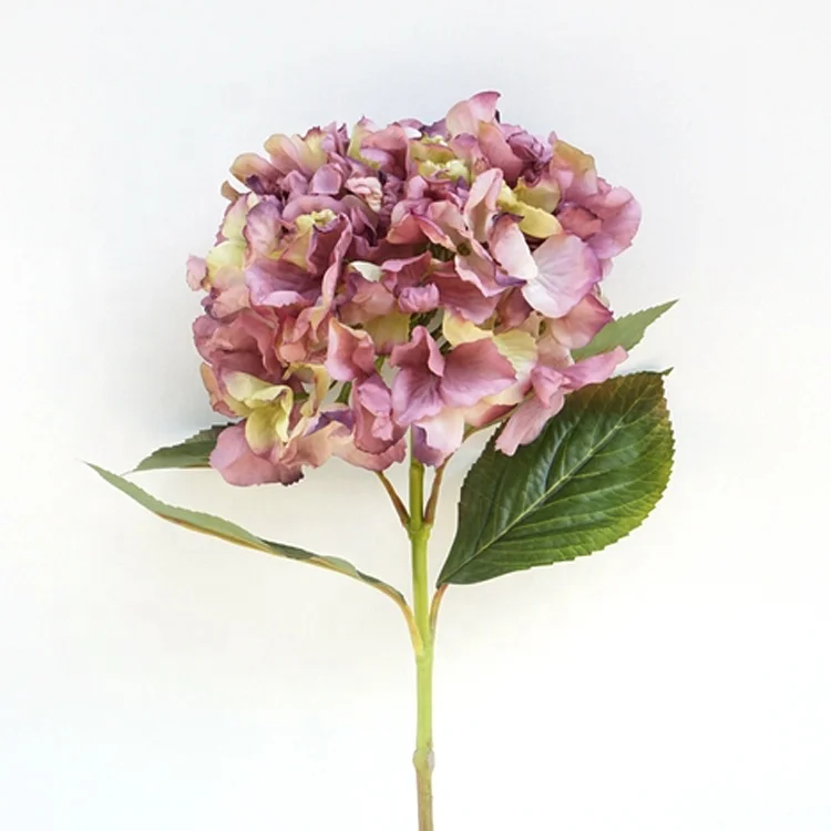 Wedding Home Decoration Artificial Purple Hydrangea Flower Heads Long Stem 68cm Single Artificial Hydrangea Flower Plant