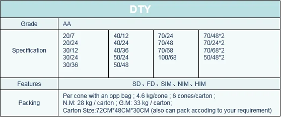 Nylon yarn  70D/68F/2,140D/136F/1 FD,SIM,Round  Nylon DTY yarn for fabric weaving and  knitting .