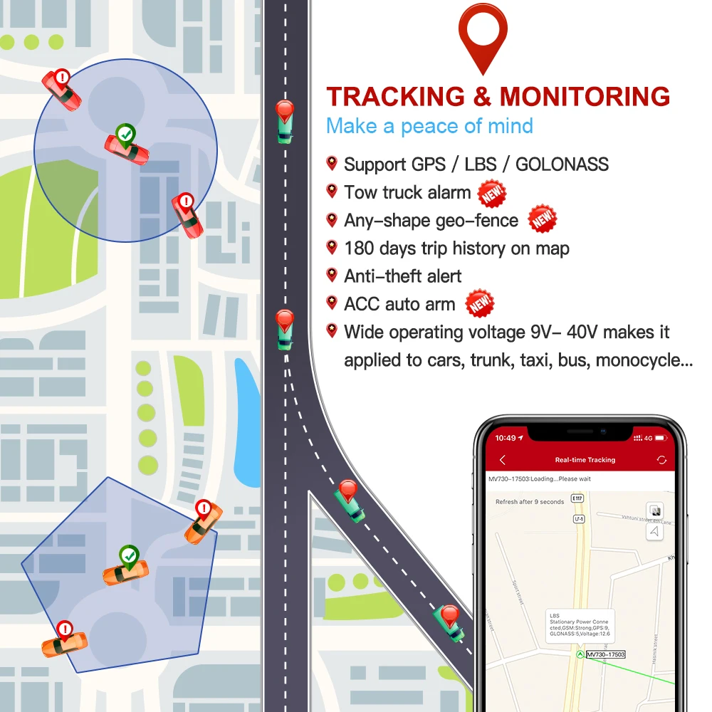 Автомобильное реле GPS-трекер обнаружение ACC обрезания проводов сигнализация локатор автотранспорта 2G GSM GPS Micodus MV730 отслеживающее устройство