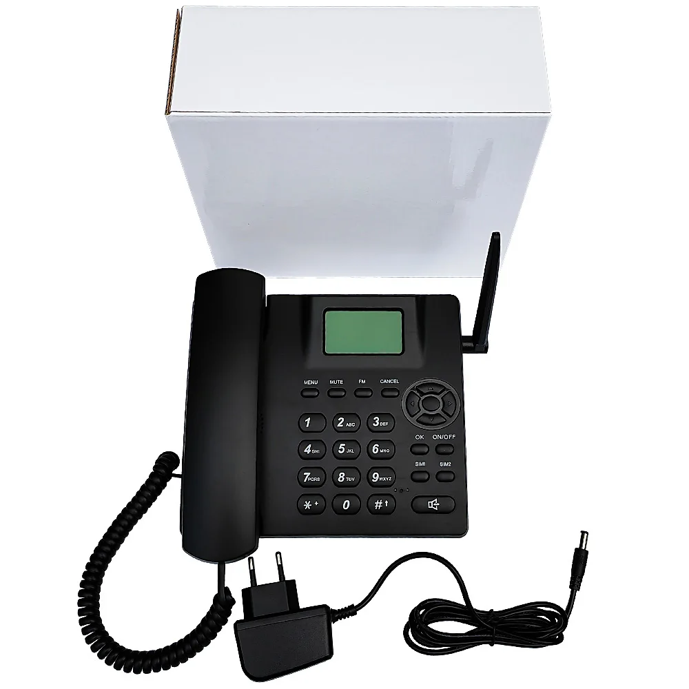 FM radio multi-language BT wireless phone desk with sim card 4g lte