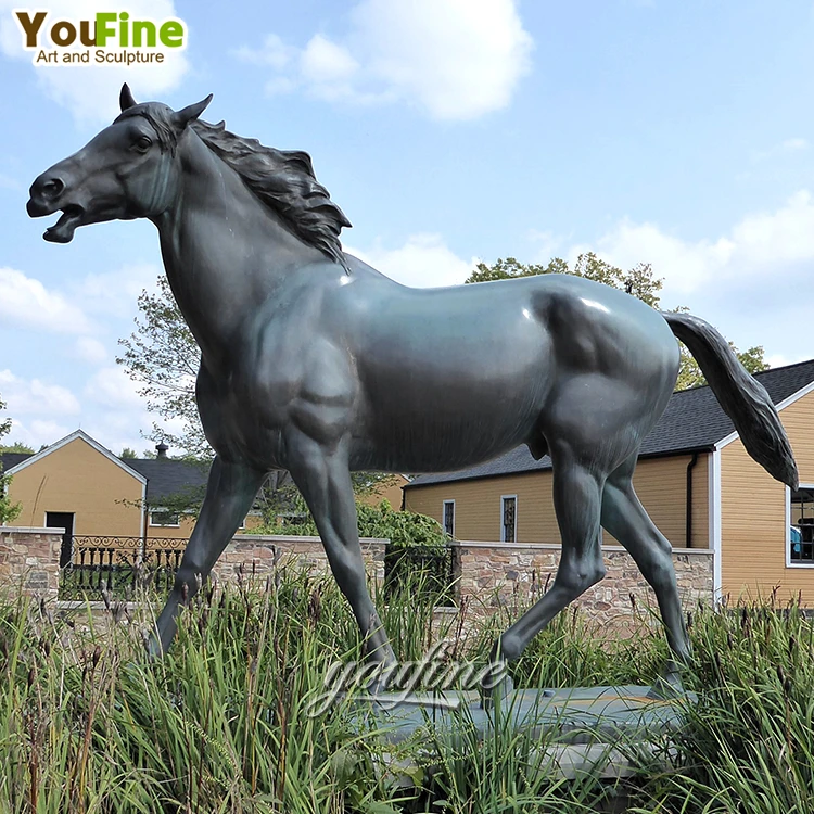 Садовая Современная кастинговая бронзовая статуя лошади большого размера