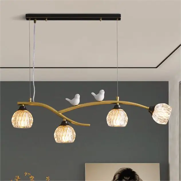 Warm and versatile restaurant cafe glass pendant light popular classic bedroom living room home decoration chandelier