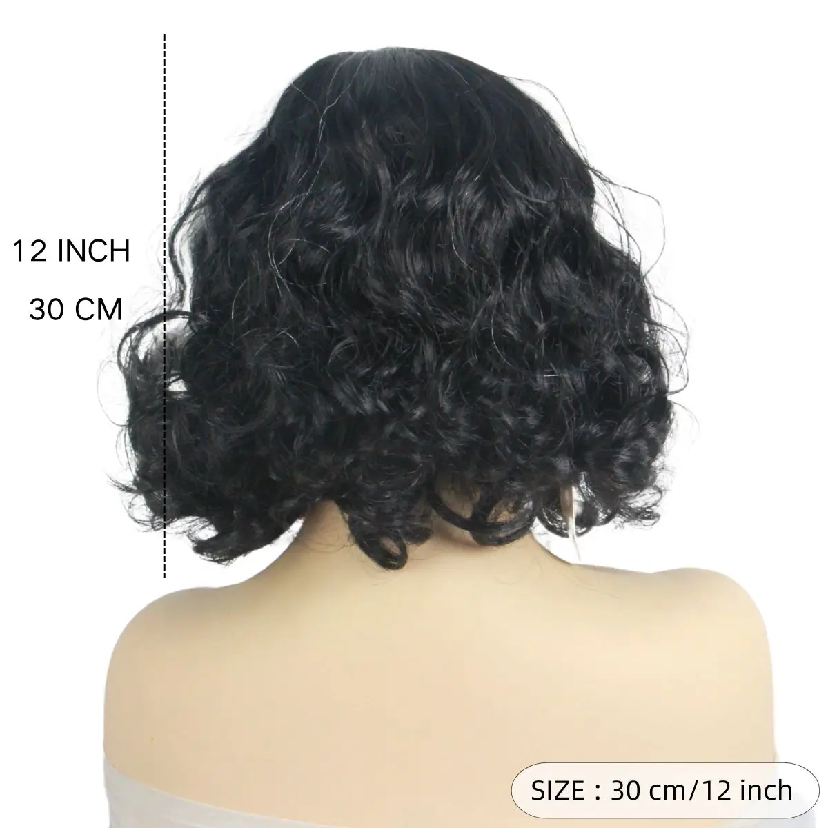 Anxin Halloween Short Multicolor Women Layered Bob Curly Synthetic Wig