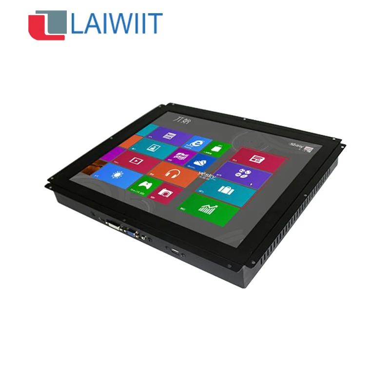 LAIWIIT hot sale embedded 17 inch  touch screen monitor resistive touch wall mount openframe HMI monitor