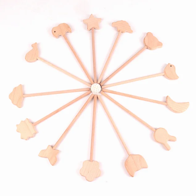 Party Supply boy and girls Princess Wand Magic Fairy Wand Stick Unfinished Wooden DIY Crafts Moon Star Heart bear Magical Wand