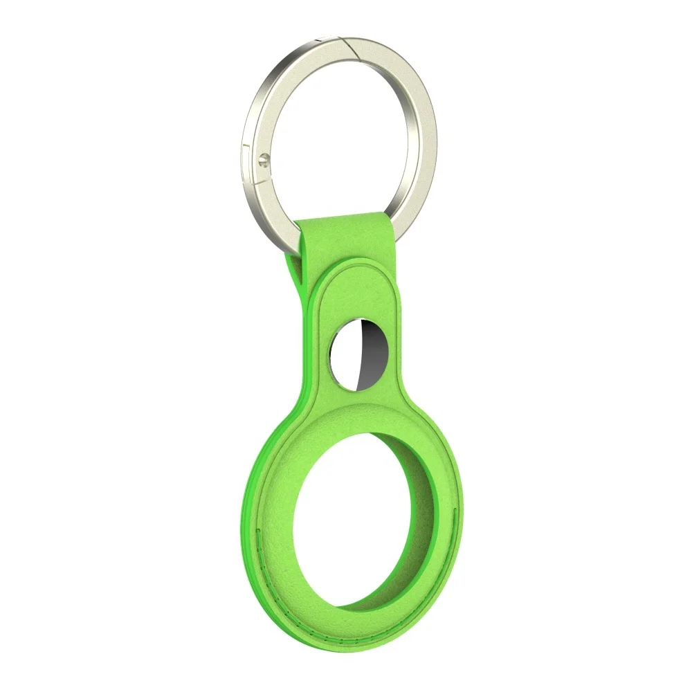 2021 NEW ODM HOLDMI T103 series high quality green color airtags leather protective cover with metal clasp for apple airtag