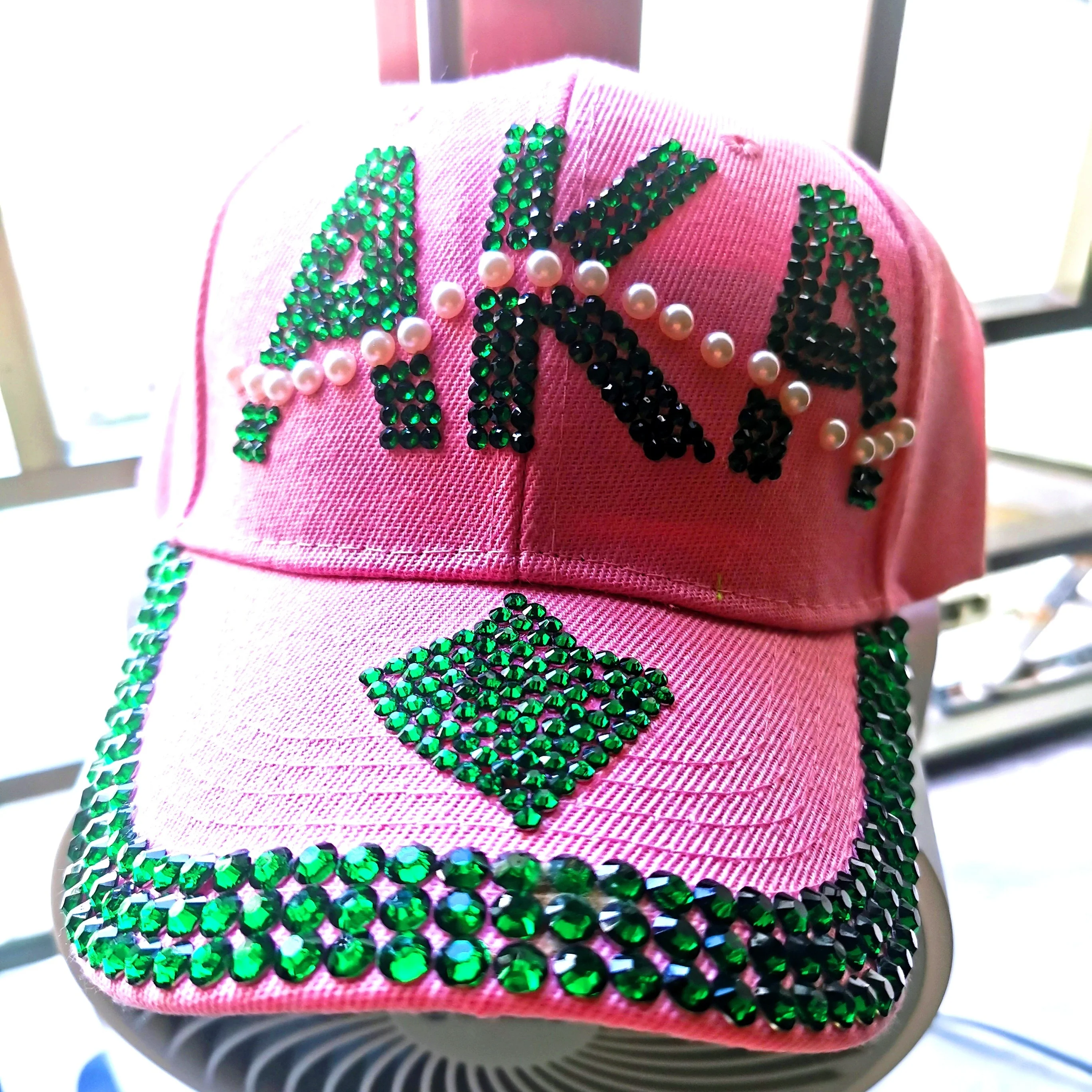 Aprise - Customized Greek Letter Logo Sport Football Scarf AKA1908 Sorority Rhinestone pearls Baseball Hat Cap