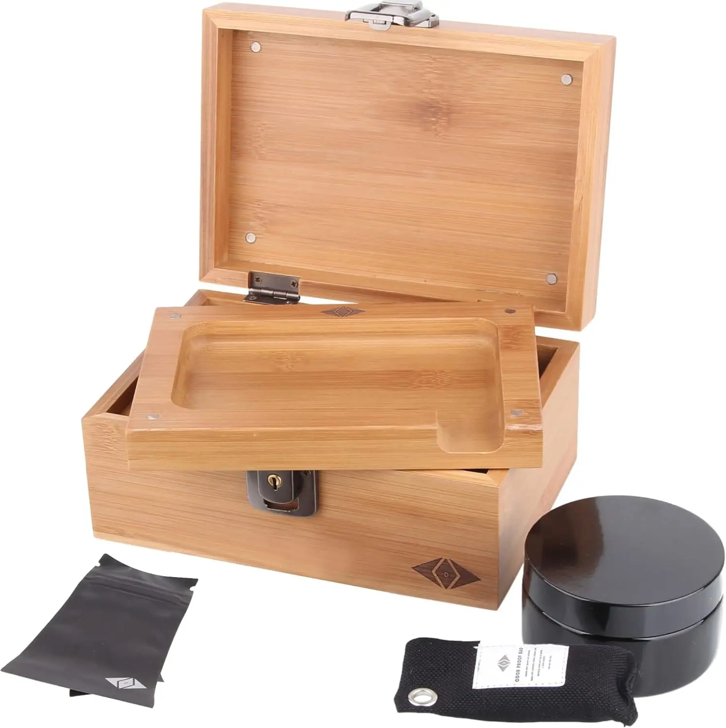 wooden smoking rolling box bamboo stash box