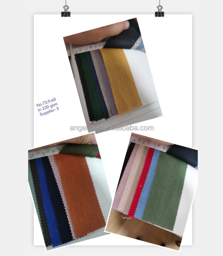 French pure linen stretch fabric with stone washing or printing for wholesale