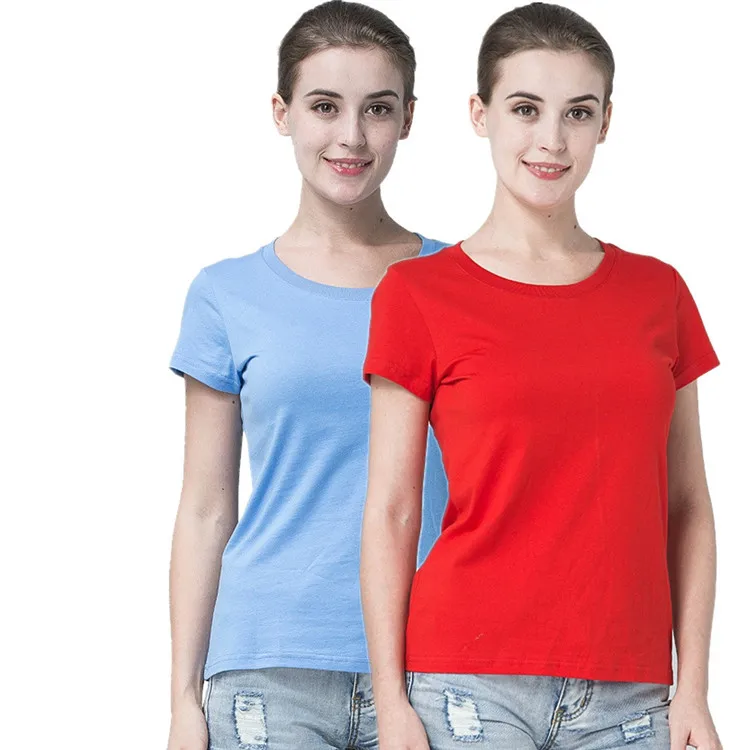 Женские круглый вырез горловины с оборками из чесаного хлопка сплошного цвета с коротким рукавом OEM Пустой выполненный по индивидуальному заказу с вышивкой повседневные футболки