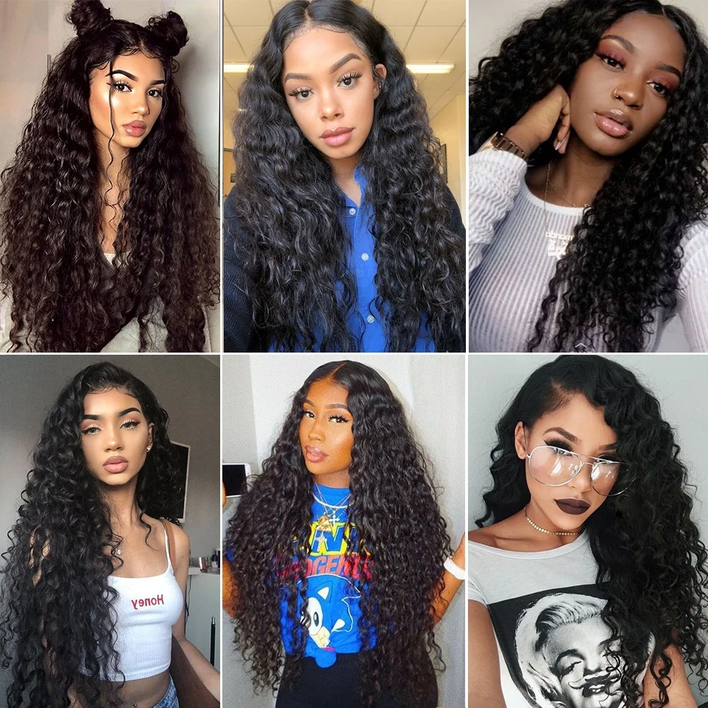vendor Long kinky curl HD transparent full lace front wigs pre plucked with baby hair raw Indian hair human wig for black women