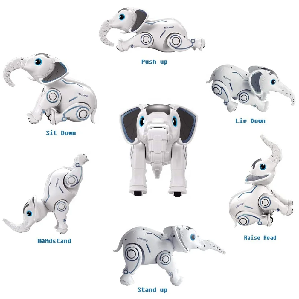 Interactive Voice Remote Control Robot Elephant Intelligent Electronic Programming Dancing RC Elephant Toys For Kids
