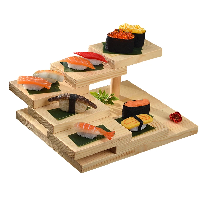 Japanese cuisine twelve steps sushi plate wooden barbecue hotpot tableware Yakiniku setting plate