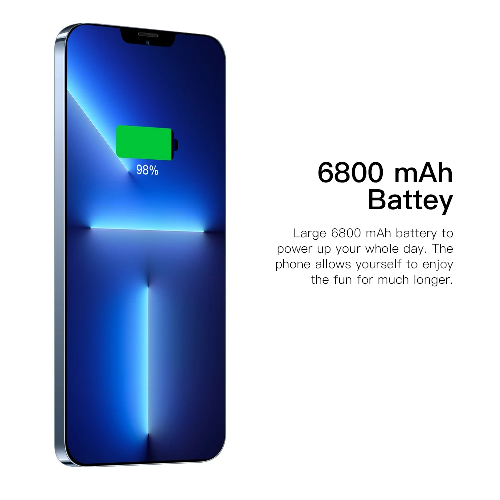 Original i14 i13 promax 6.8 inch 8GB+256GB Android smartphone 10 core 5G LET phone HD face ID Global version mobile phone