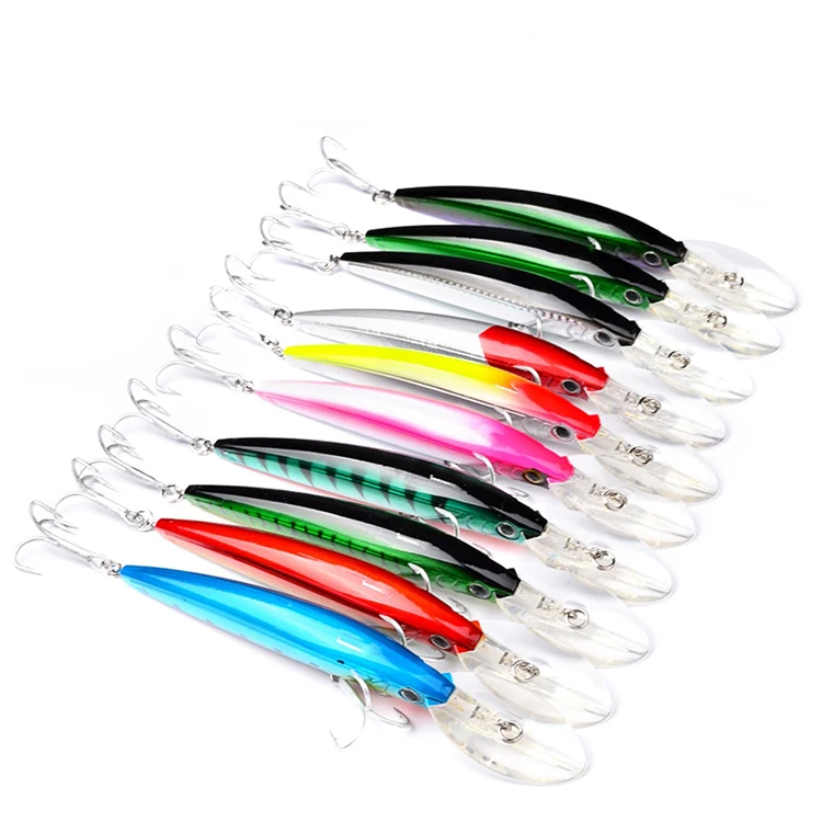 Wavefun Wholesale Fishing Tackle Lure 3D Eyes 11cm 15g Hard Bait Minnow Fishing Lures With 2 Fishing Hooks