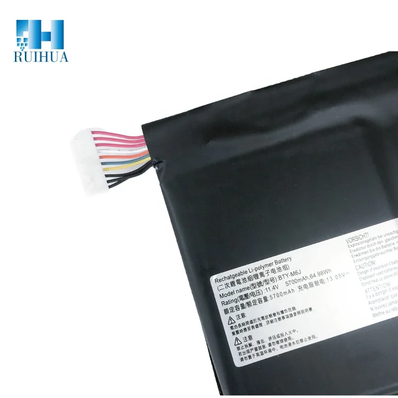 RUIHUA New 11.4V 64.98Wh Laptop Battery BTY-M6J for MSI GS63 GS63VR GS73 GS73VR 6RF-001US BP-16K1-31 BTY-M6J Battery