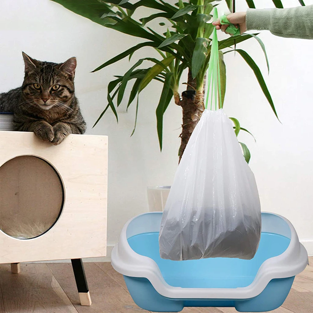 Disposable Waste Fast Sifting Filtering Bag Portable Thick Plastic With Drawstring Cat Litter Filter Bags